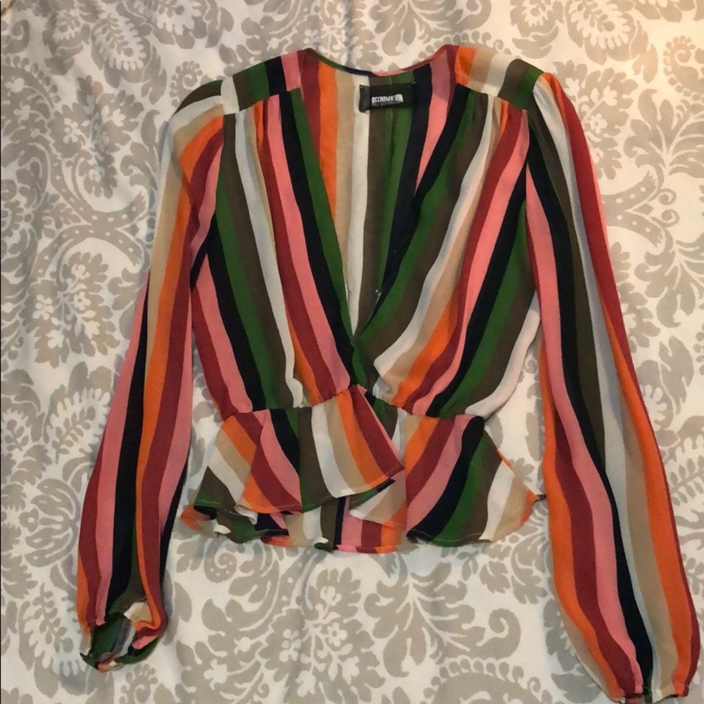 Reformation Rainbow Stripe Camila Top
